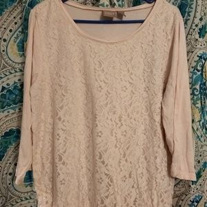 Chicos pink lace top.